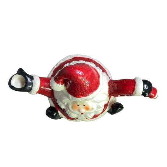 Vintage Santa Clause Christmas Teapot Hat Lid Handle Pour - Picture 7 of 9